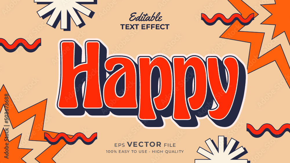 Poster editable text style effect - retro old school cartoon text in groovy style theme