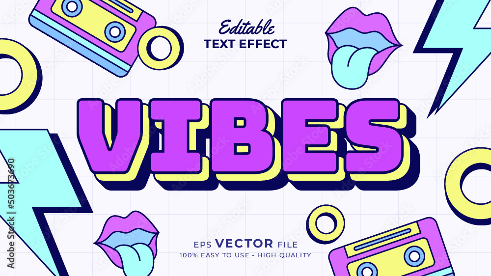 Poster editable text style effect - retro old school cartoon text in groovy style theme