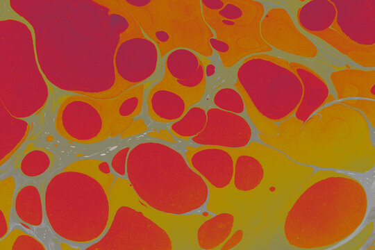 Abstract creative round marble pattern texture. Traditional art of Ebru marbling