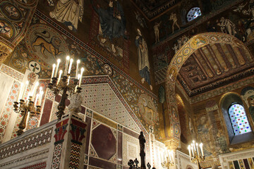 Fototapeta na wymiar palatine chapel in the norman palace in palermo in sicily (italy)
