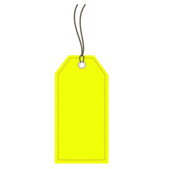 tag Horizontal Angled Hangtag Seam Beige With String And Shadow vector price tag  Paper Label Isolated On White Background. Ready for your message.
 