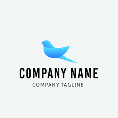 Blue Color Bird Vector Logo Design