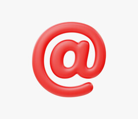 Obraz premium 3d Realistic At Sign Icon vector illustration.