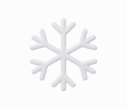 3d Realistic Snowflake Icon vector illustration.