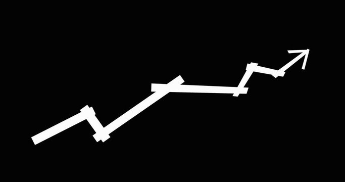 abstract arrow as icon symbol in front of background as animation with alpha mask - 3D Rendering