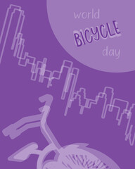 Bike silhouette on urban poster