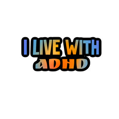 Adhd, psychology.  Sticker, icon, graphic.