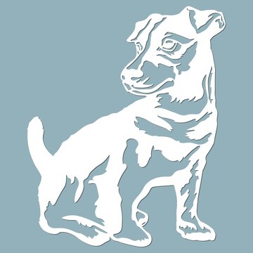 Jack Russell Terrier - vector isolated illustration for laser cutting