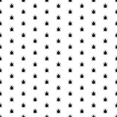 Square seamless background pattern from black bug symbols. The pattern is evenly filled. Vector illustration on white background