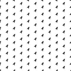Square seamless background pattern from black rocket symbols. The pattern is evenly filled. Vector illustration on white background