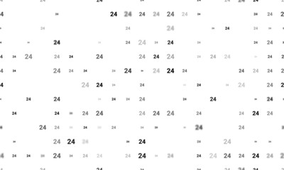 Seamless background pattern of evenly spaced black around the clock symbols of different sizes and opacity. Vector illustration on white background