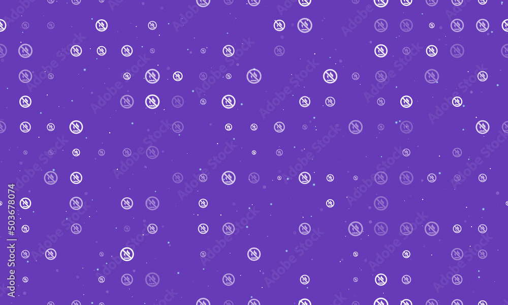 Poster seamless background pattern of evenly spaced white no gas symbols of different sizes and opacity. ve
