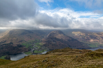 Looking out over Ullswater and the mountains behind, from Place Fell in Cumbria