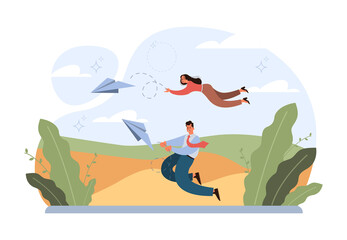 Freedom concept. Person flying free out of cage, without chains