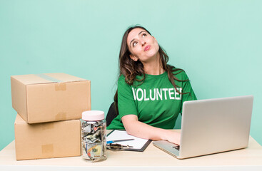 young adult pretty woman. donation volunteer concept
