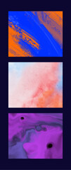 Modern colorful flow backgrounds set. Abstract color banners collection.