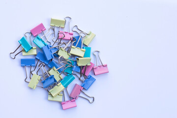 Binders clip on white background.