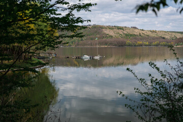 Beautiful view to Dnister river in Chernivtsy region, Ukraine