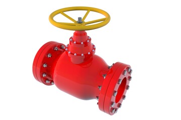 Industrial gate valve flange connection non rising stem for fire fighting pipeline isolated on white background