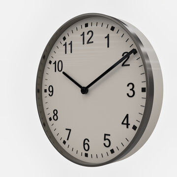 Clock office arrow. Isolated. White background. 3D REndering.