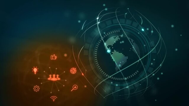 Cloud computing, Global Network - Futuristic blue cloud with pixel digital transformation abstract new technology background.