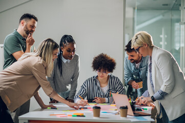 Group of diverse business people working together and having a meeting