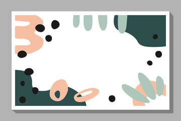 Buiseness card template with abstract flat shapes in soft colors