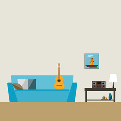 Couch interior furniture settee icon pattern background