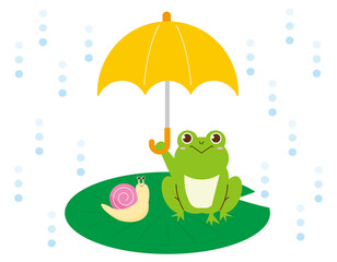 かわいいカエルとカタツムリ