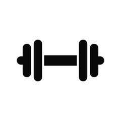 Fototapeta premium Dumbbell icon. Dumbbells for a sports hall. Vector illustration. Black sign design.