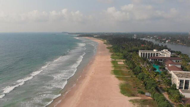 Bentota beach in Sri Lanka by drone.