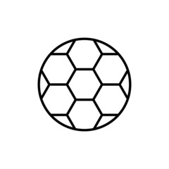 Fototapeta premium Soccer ball icon. Football games. Sport badge. Trendy flat isolated outline symbol, sign used for: illustration, infographic, logo, mobile, app, banner, web design, dev, ui, ux, gui. Vector EPS 10