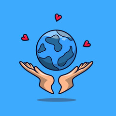 hand with world for peace symbol illustration vector art