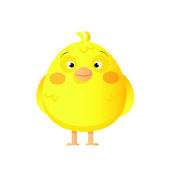 One cute yellow chick stands