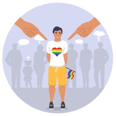 Homophobia concept lgbt rights protect idea vector