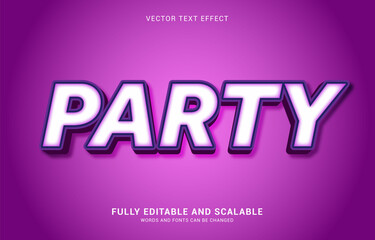 editable text effect, Party style