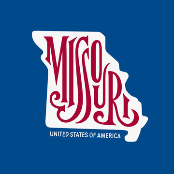 Missouri state hand drawn lettering. American state modern typography. T-shirt print, sticker, stamp, seal, poster. Vector illustration.