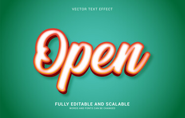 editable text effect, Open style