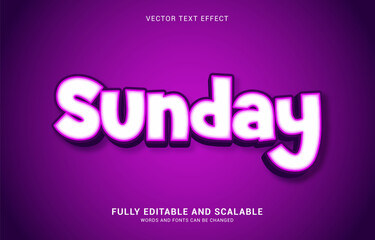 editable text effect, Sunday style