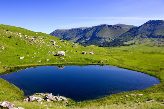 Jagodno lake near the border between Bosnia and Montenegro and just below the Veliki Kuk peak
