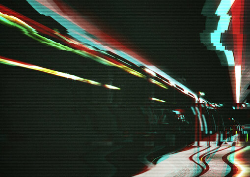 Abstract Distorted Glitch Effect