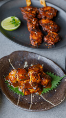 Robata Chicken bbq with rice and salads