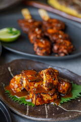 Robata Chicken bbq with rice and salads