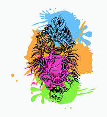 Vector illustration of Kali goddess