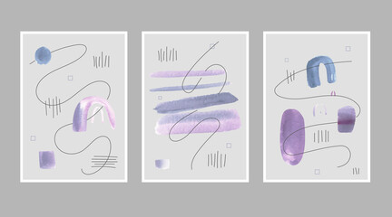 Abstract nordic watercolor poster, minimalistic scandinavian design, office, bedroom wall decoration, calm artwork A4