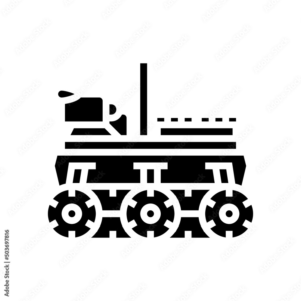 Poster autonomous robot glyph icon vector. autonomous robot sign. isolated contour symbol black illustratio