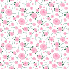 seamless pattern, vector image of flowers and leaves. elegant pastel colors 