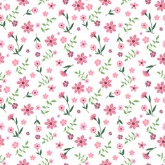 seamless pattern, vector image of flowers and leaves. elegant pastel colors 
