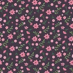 seamless pattern, vector image of flowers and leaves. elegant pastel colors 