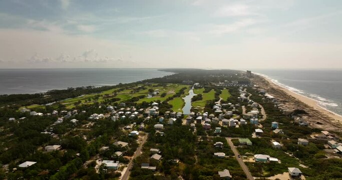 Aerial Drone Footage Kiva Dunes Public Golf Course Gulf Shores Alabama 5k